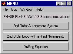 Example selection menu