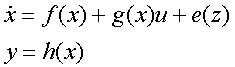 Nonlinear state-space description of a system with disturbance