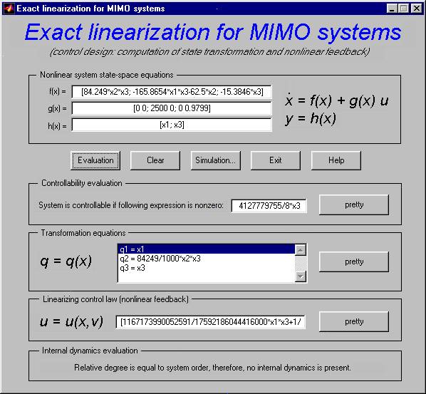 GUI of the 'ExaktMimo' application