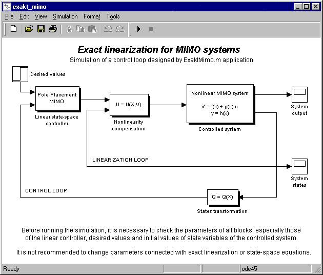 Simulation of designed control loop