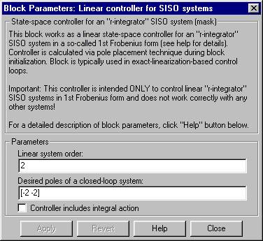 Block parameters setup