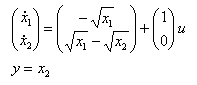 State-space description of the '2 tanks without interaction' system