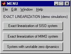 Example selection menu